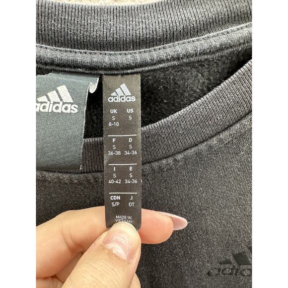 Adidas Womens Sweatshirt Size Small Black Crewneck Long Sleeve - Picture 9 of 16